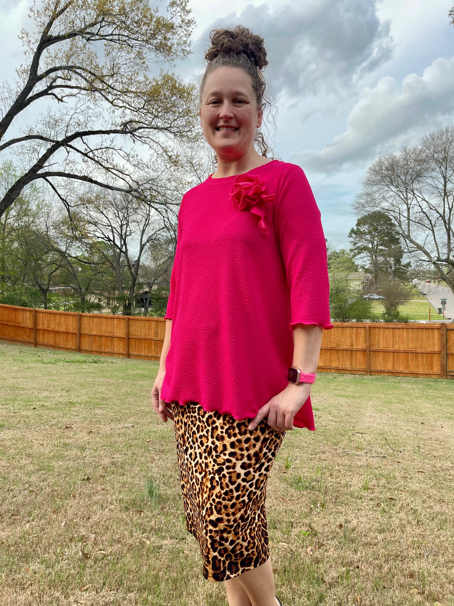 Raspberry Rose Swing Top