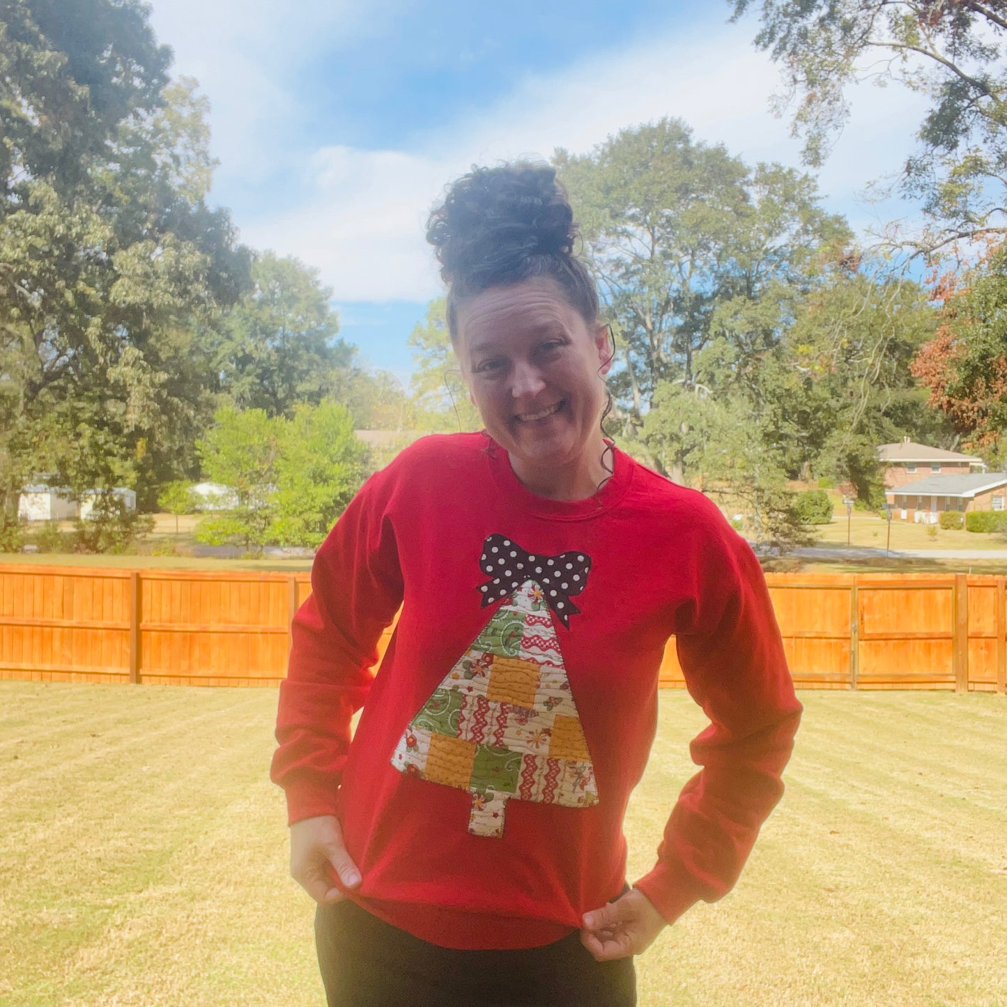 Quilted Christmas Tree Sweatshirt