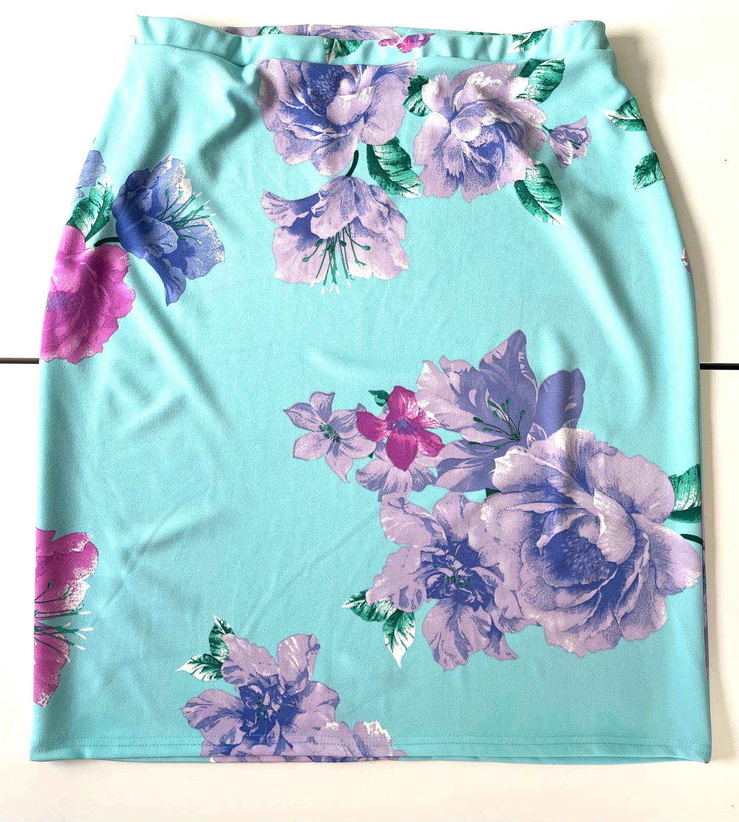Periwinkle Floral Classic Pencil Skirt