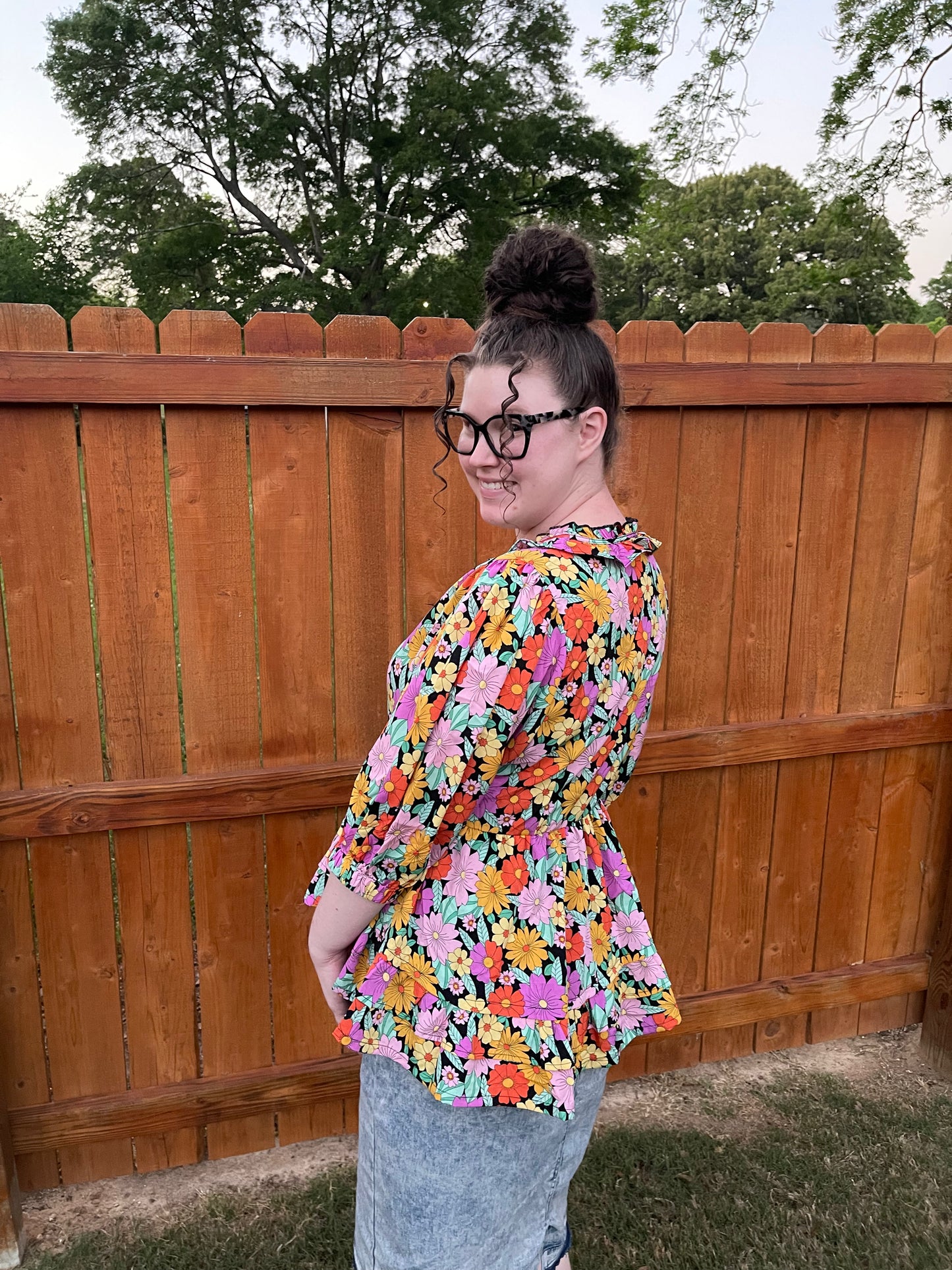 Ditzy Floral Peplum Top