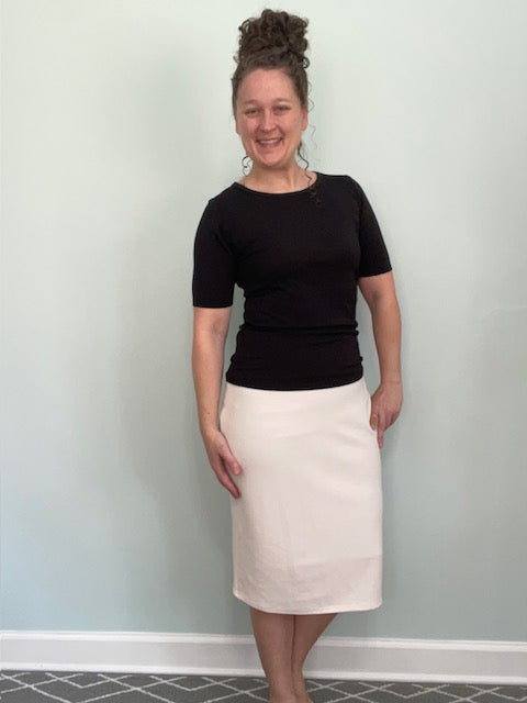 Classic Yoga Band Pencil Skirt - Stone