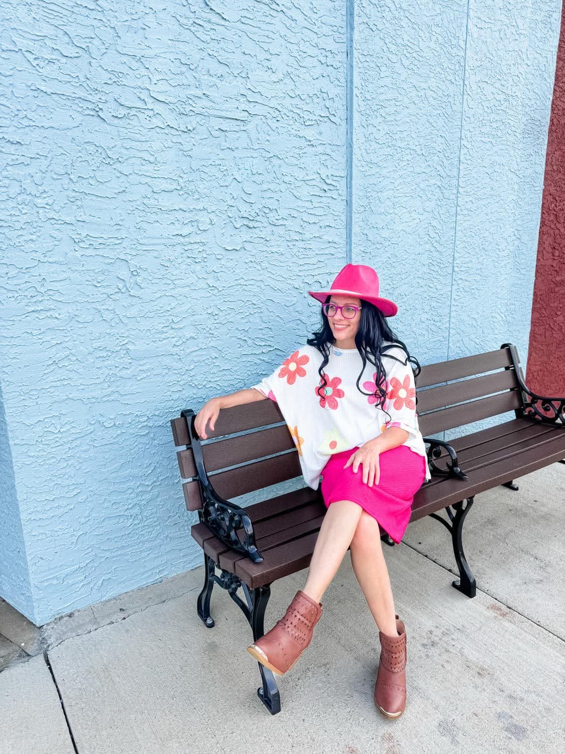 All About Raspberries Classic Pencil Skirt with Yoga Waistband