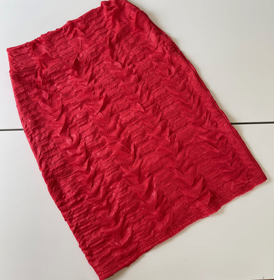 Coral Red Glamour Classic Yoga Waist Pencil Skirt