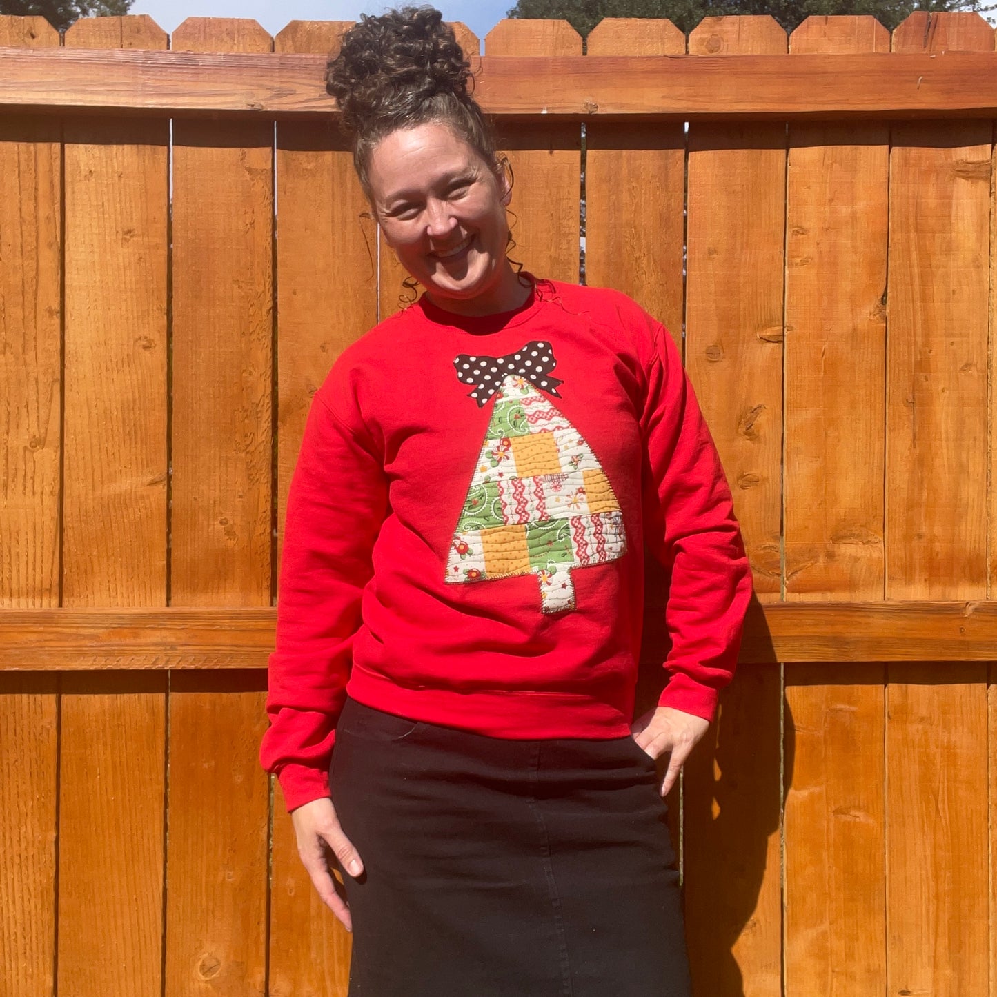 Quilted Christmas Tree Sweatshirt