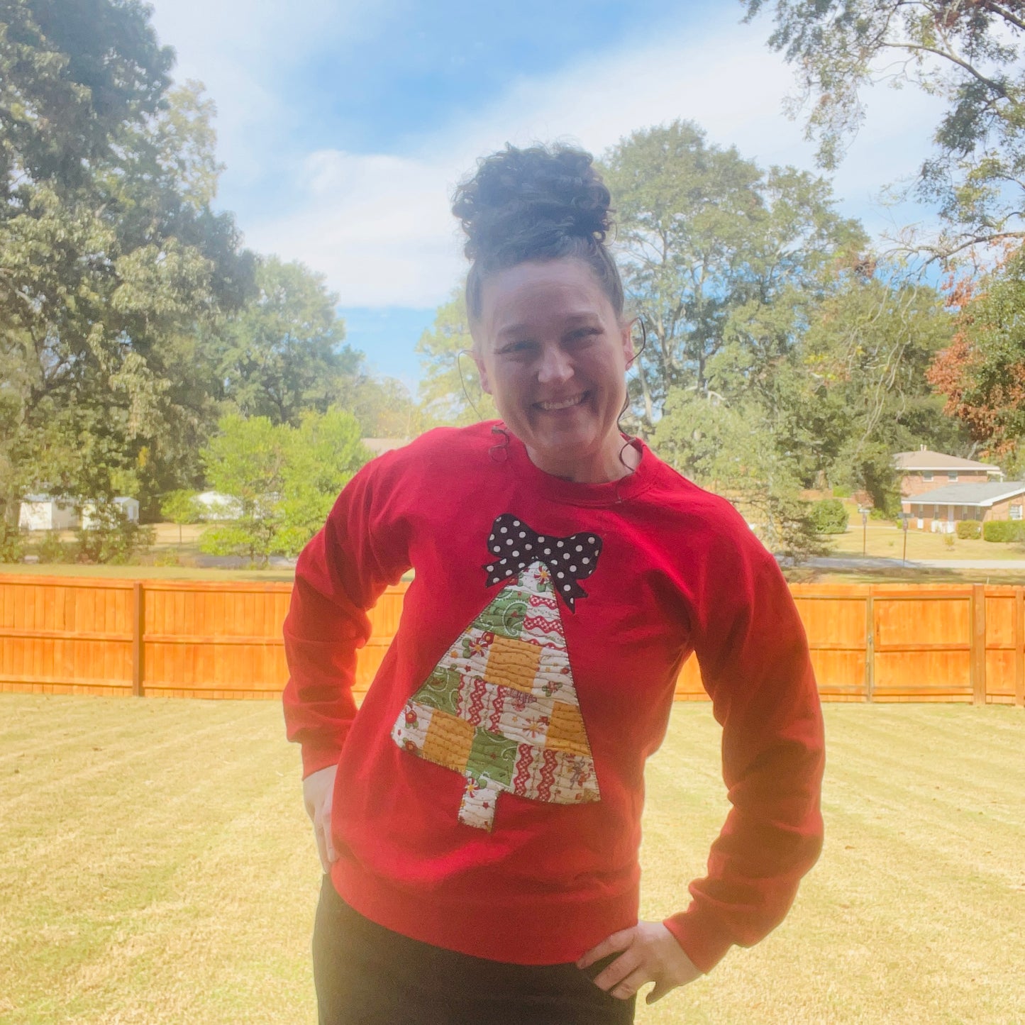 Quilted Christmas Tree Sweatshirt