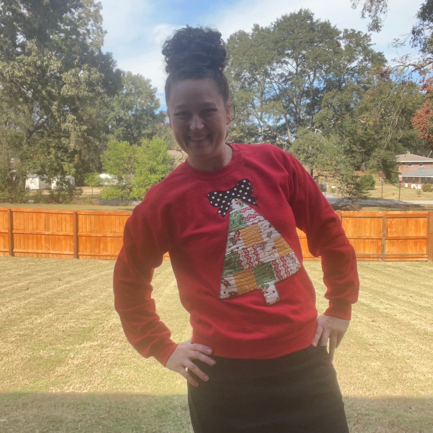 Quilted Christmas Tree Sweatshirt