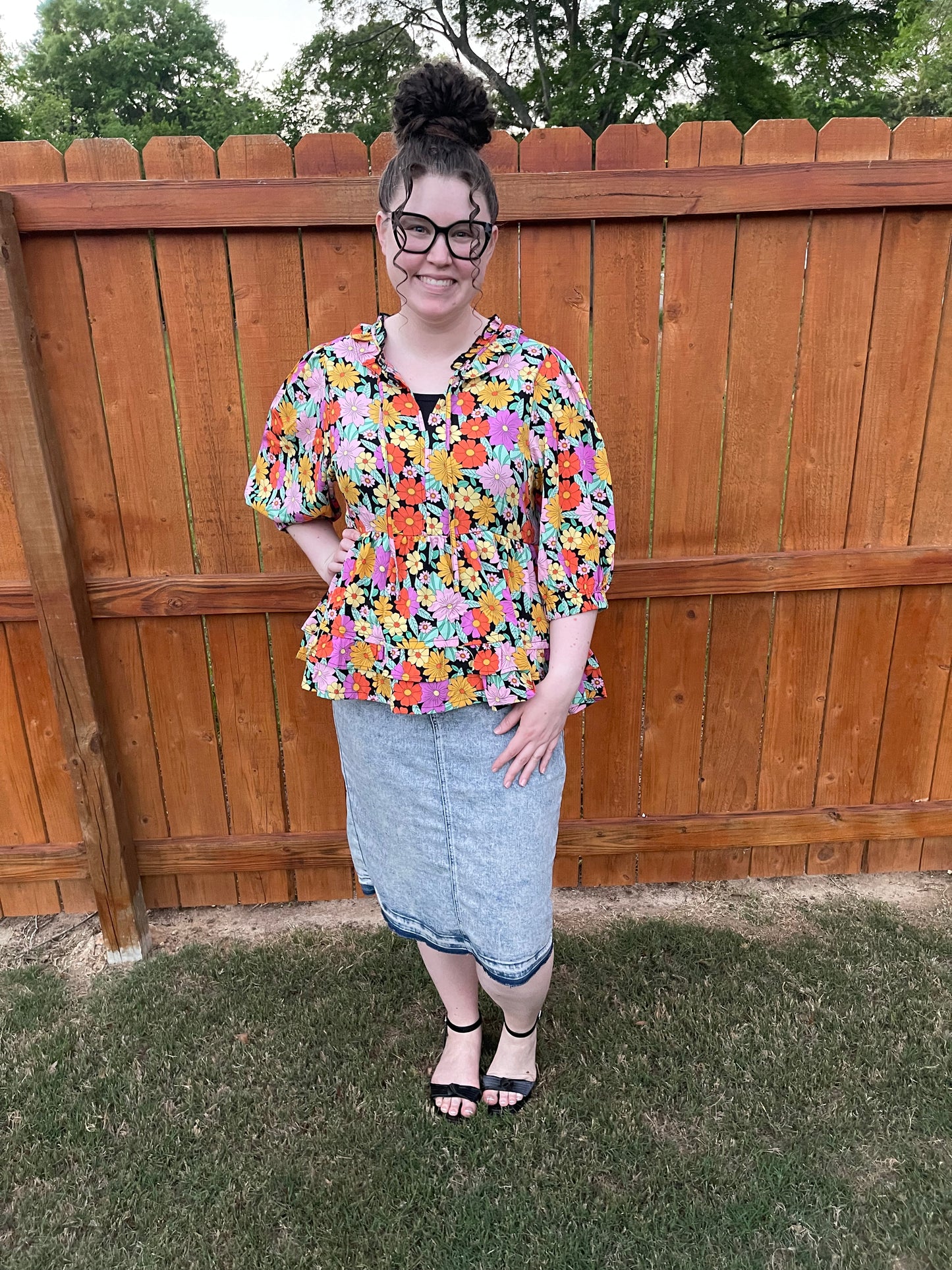 Ditzy Floral Peplum Top