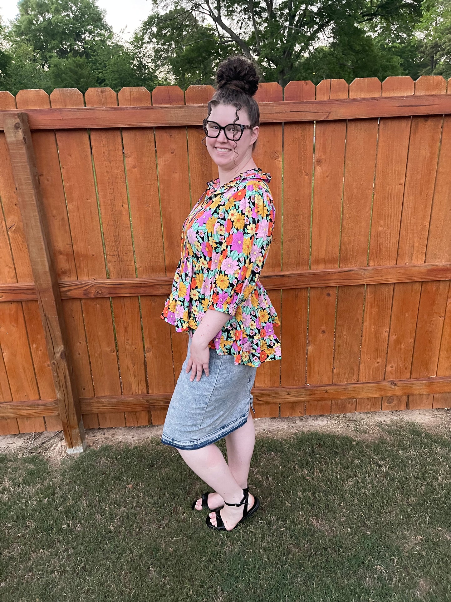 Ditzy Floral Peplum Top
