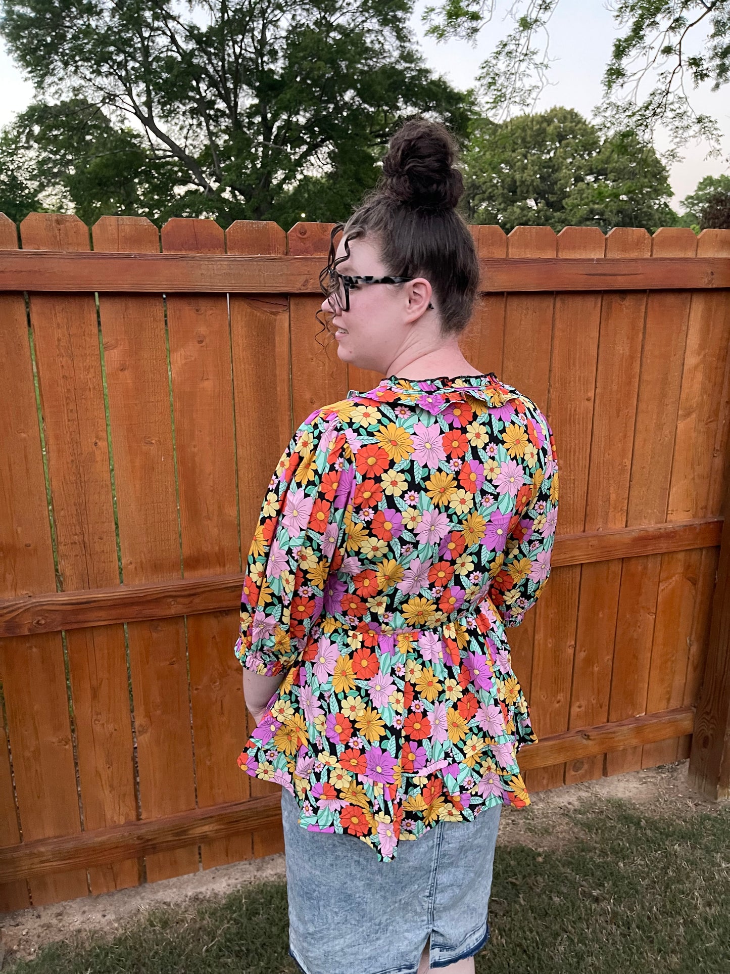 Ditzy Floral Peplum Top