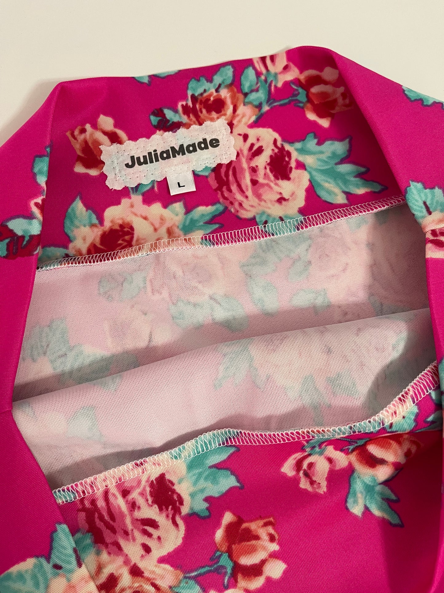 Neon Pink Floral Classic Yoga Pencil Skirt