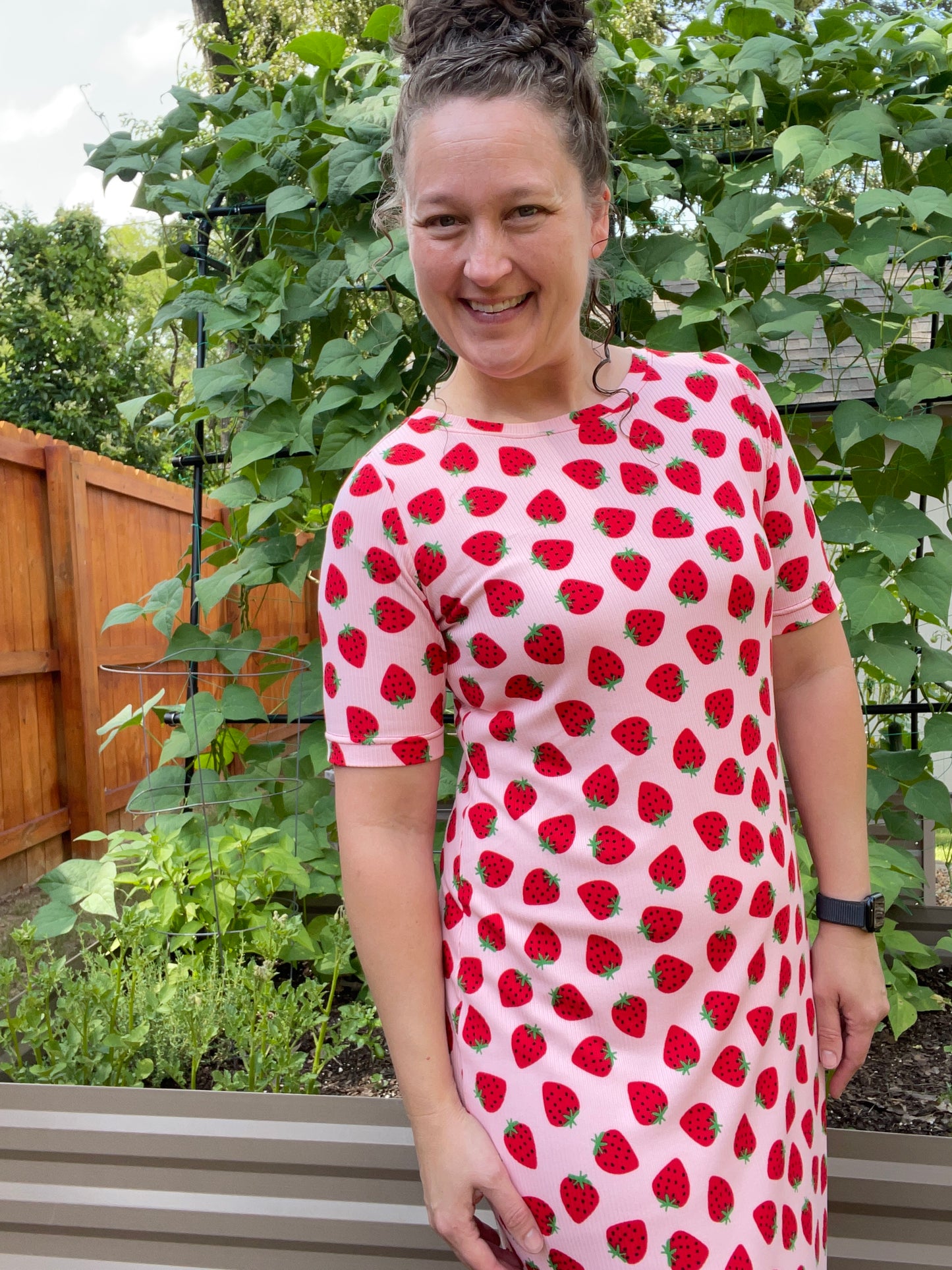 Strawberry Fields Midi Length Dress