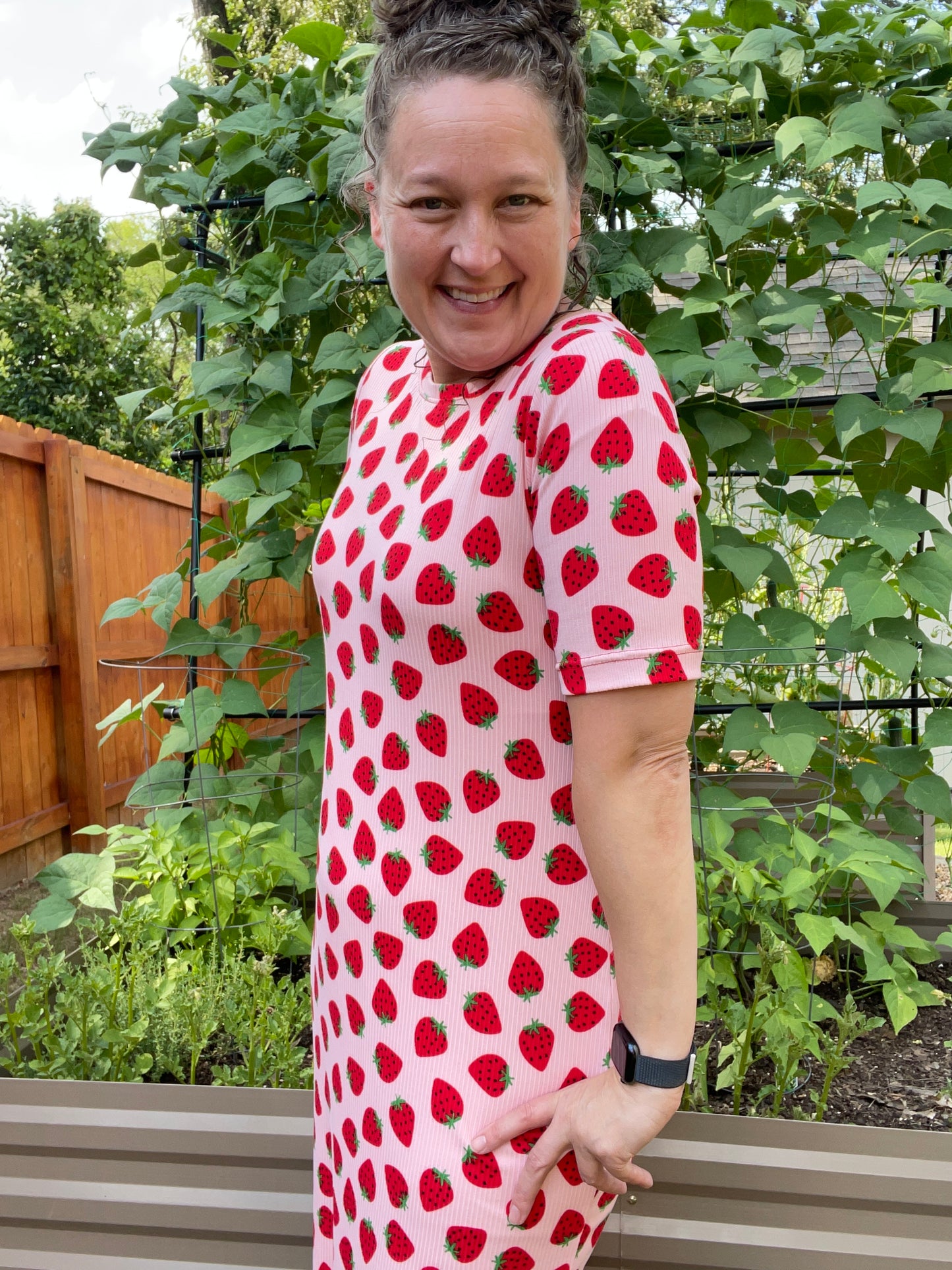 Strawberry Fields Midi Length Dress