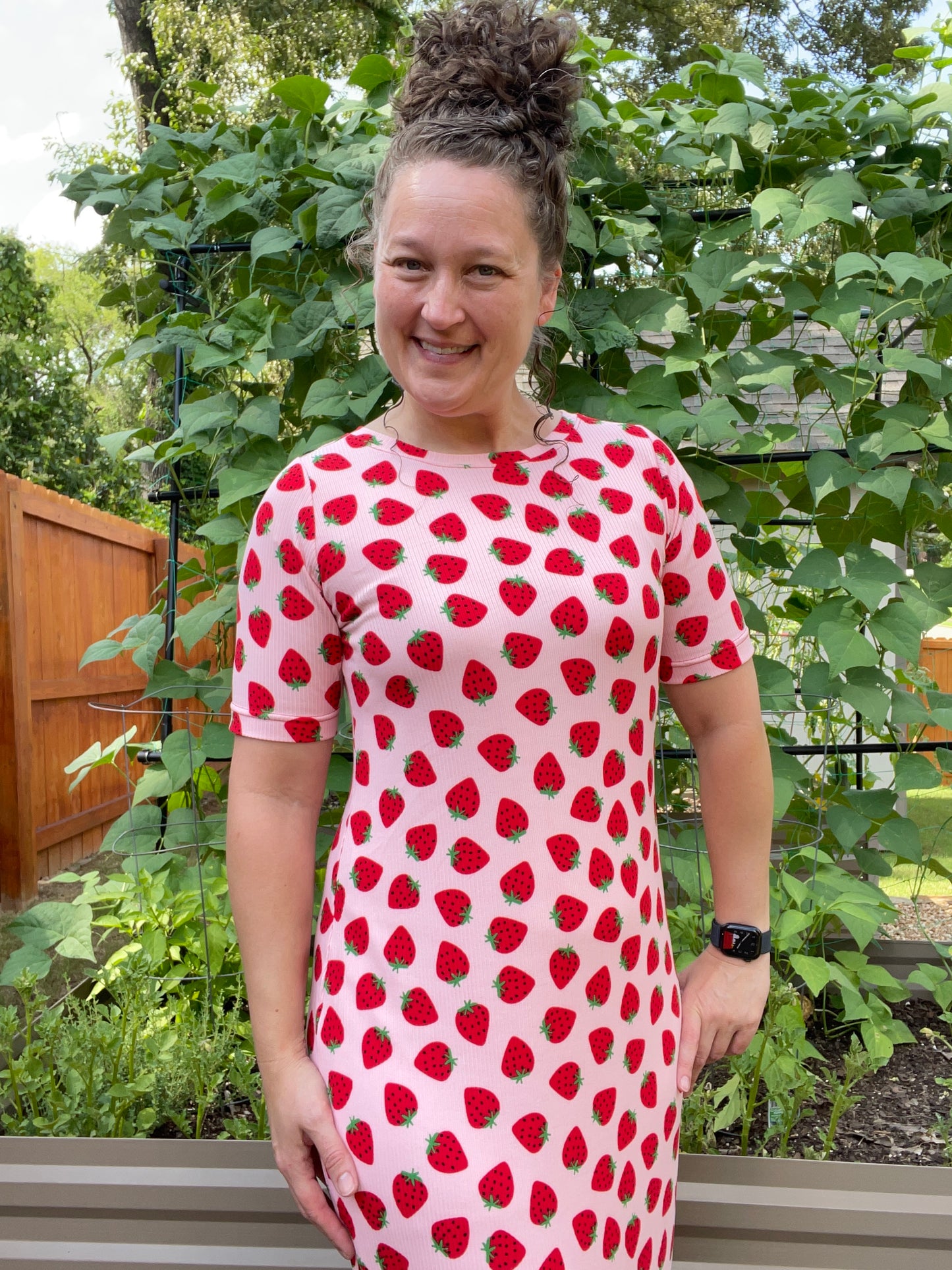 Strawberry Fields Midi Length Dress
