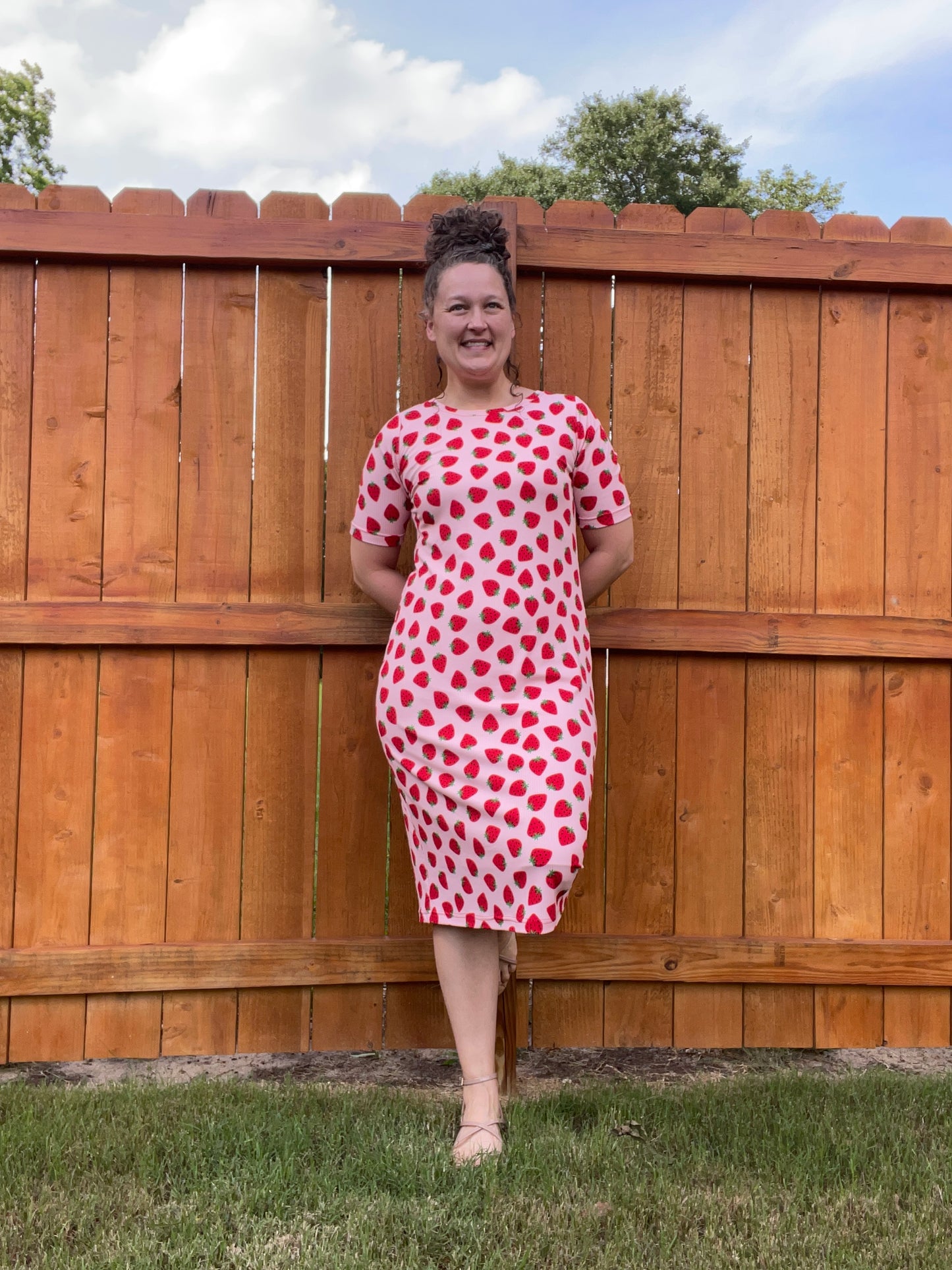 Strawberry Fields Midi Length Dress