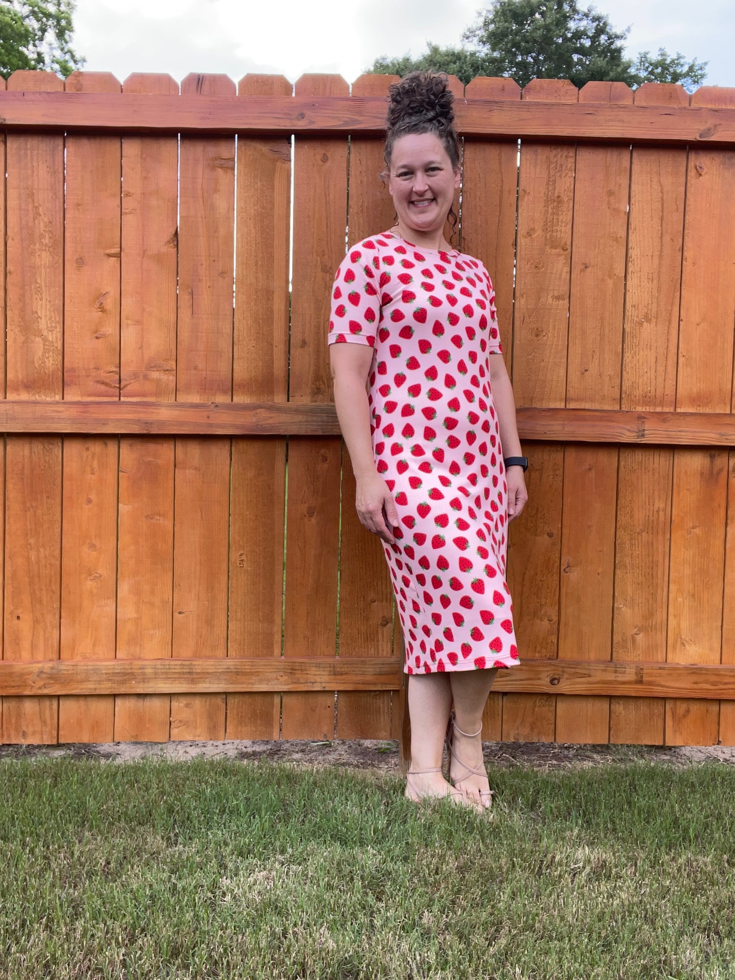 Strawberry Fields Midi Length Dress