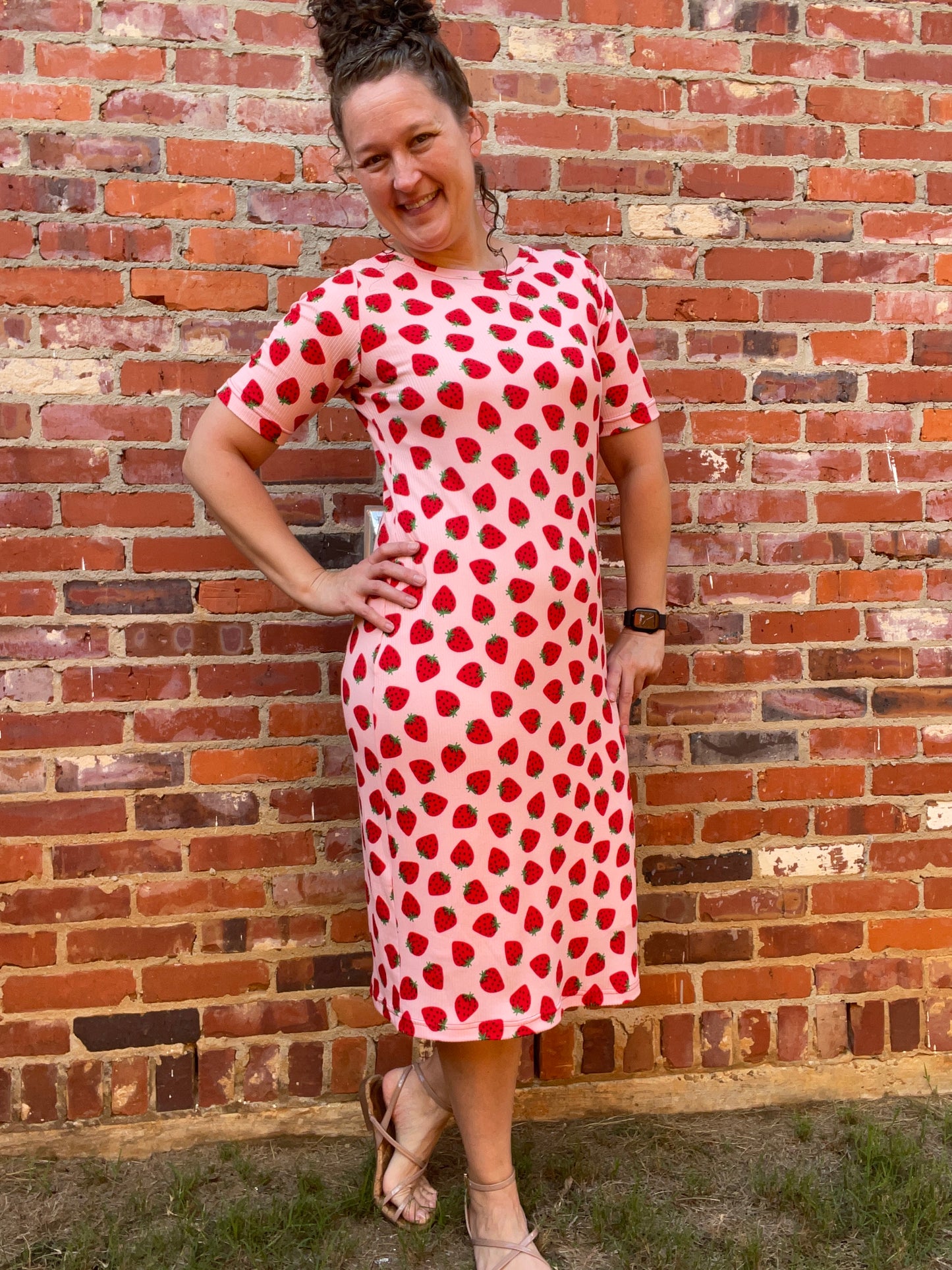Strawberry Fields Midi Length Dress