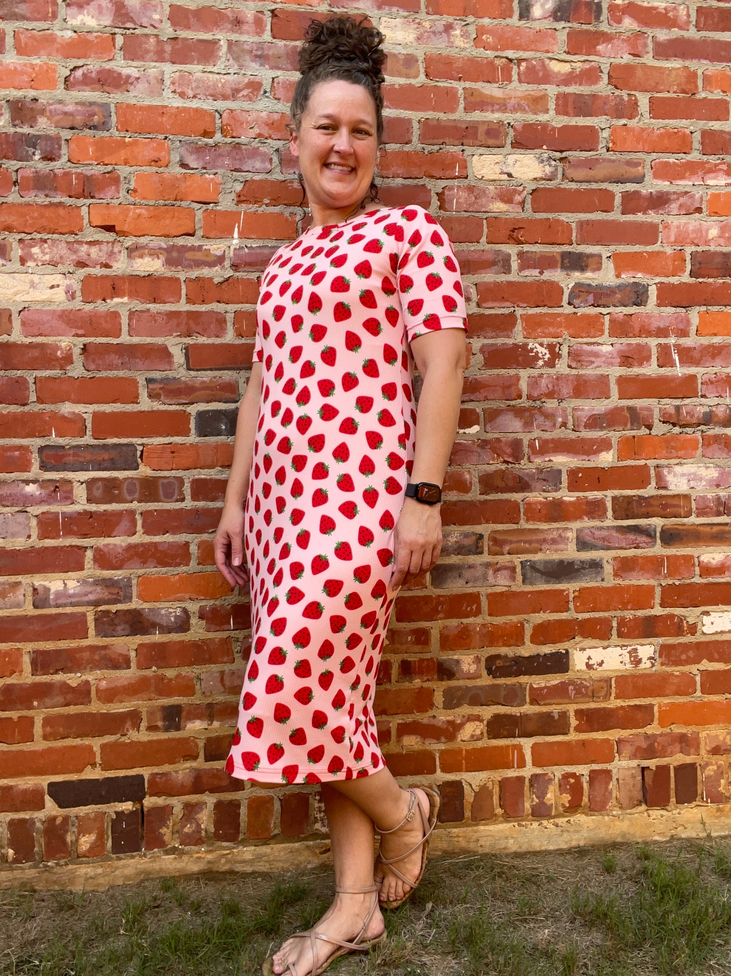 Strawberry Fields Midi Length Dress