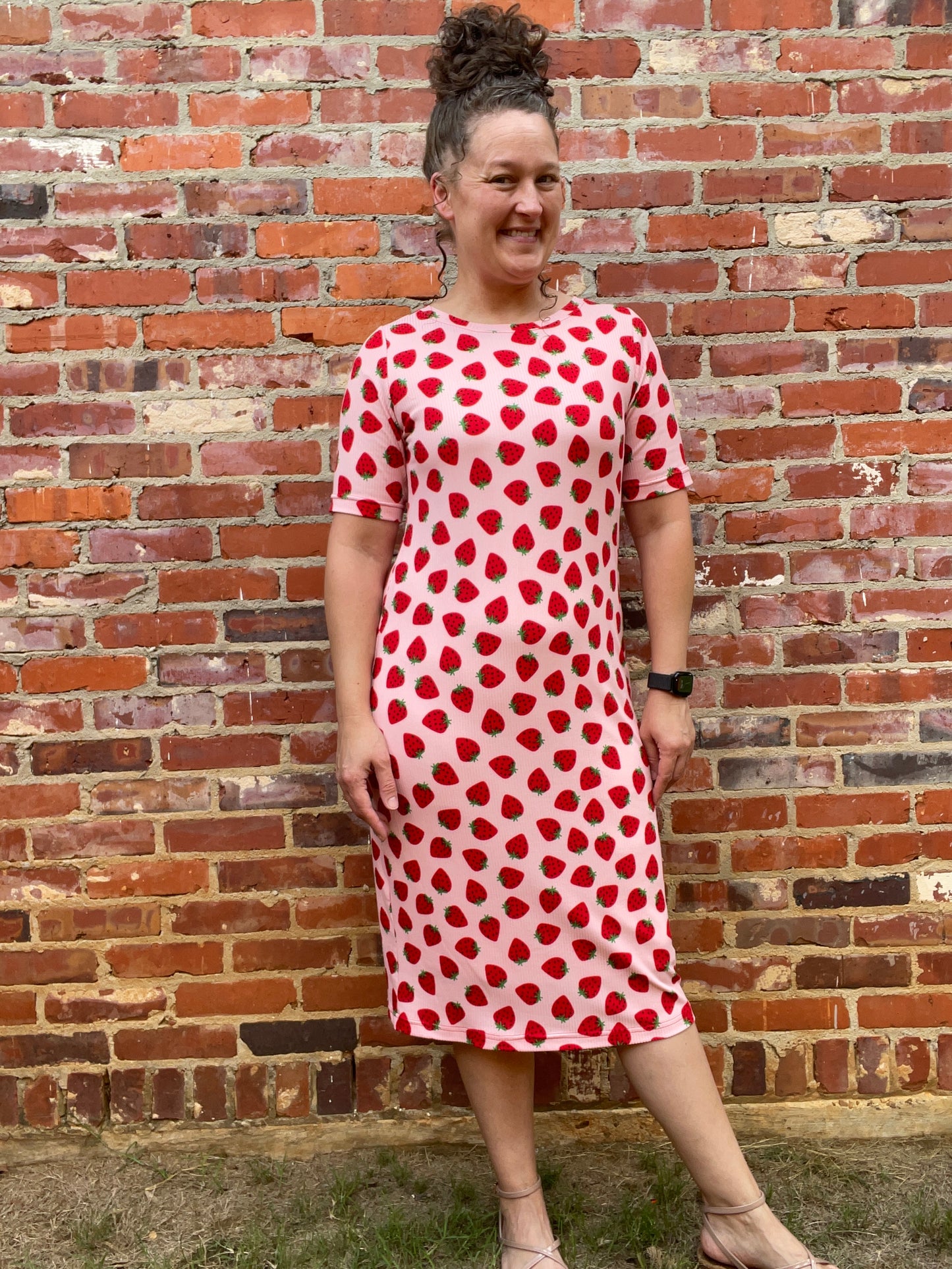 Strawberry Fields Midi Length Dress