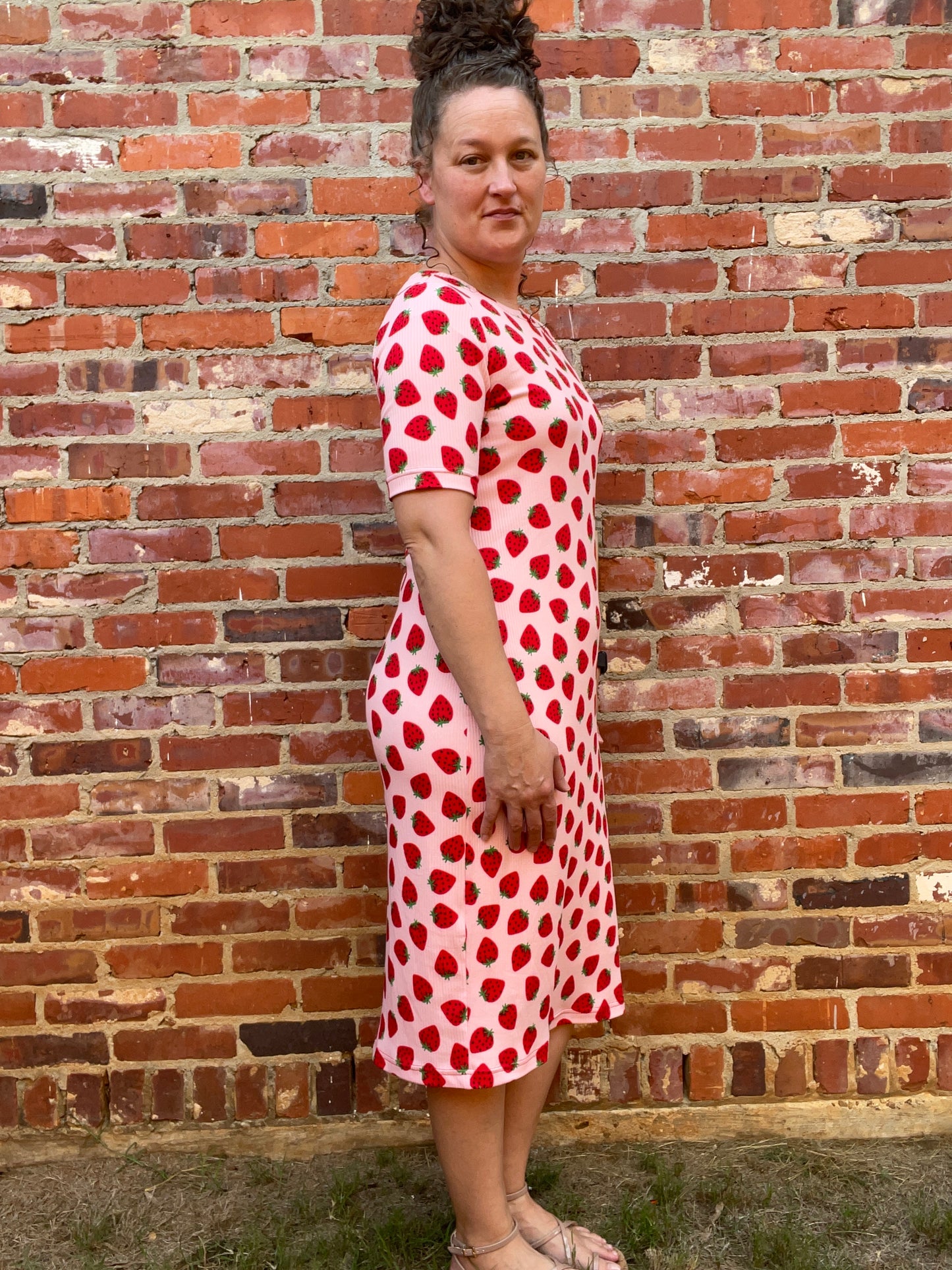 Strawberry Fields Midi Length Dress