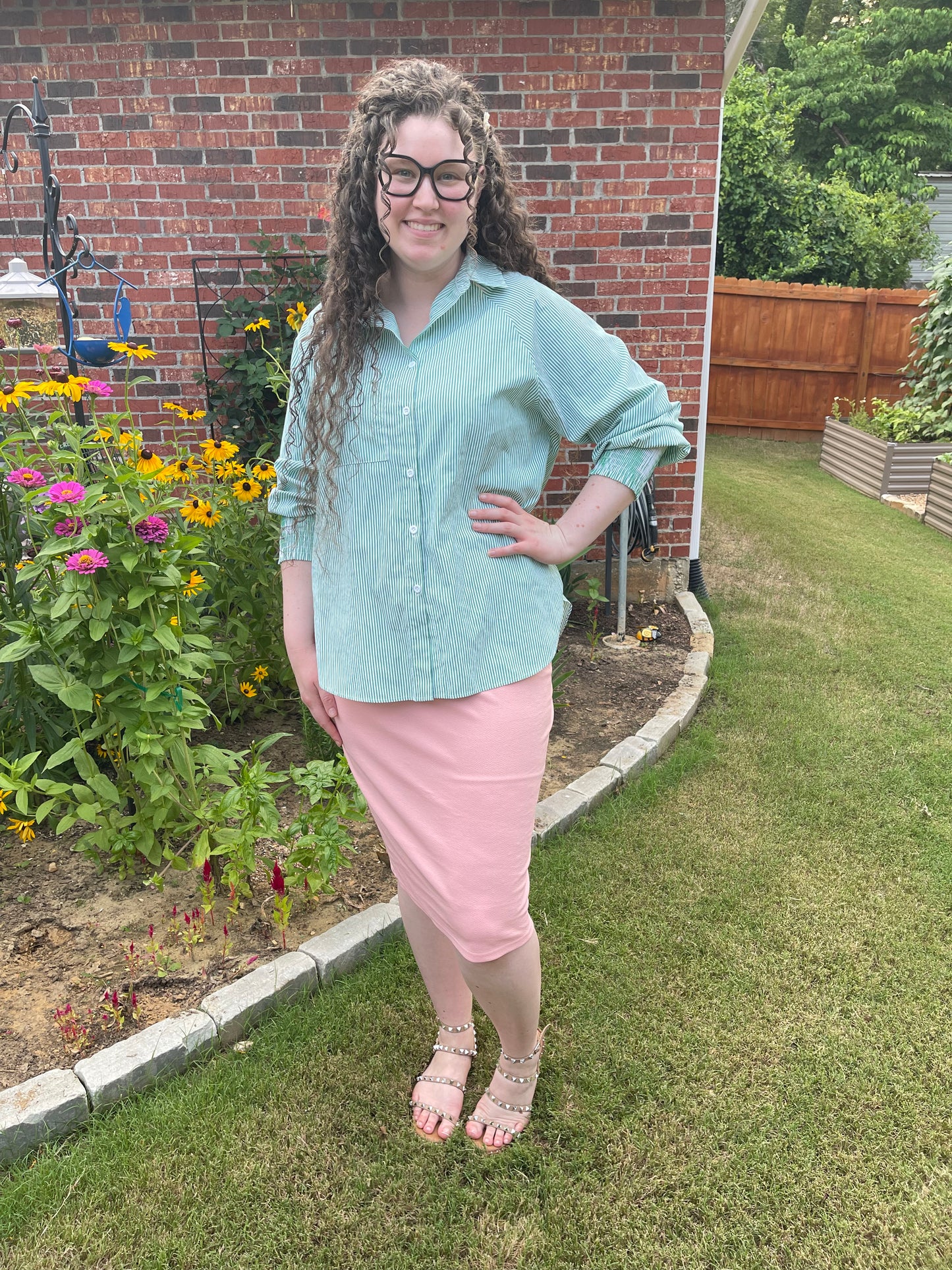 Dusty Pink Classic Pencil Skirt