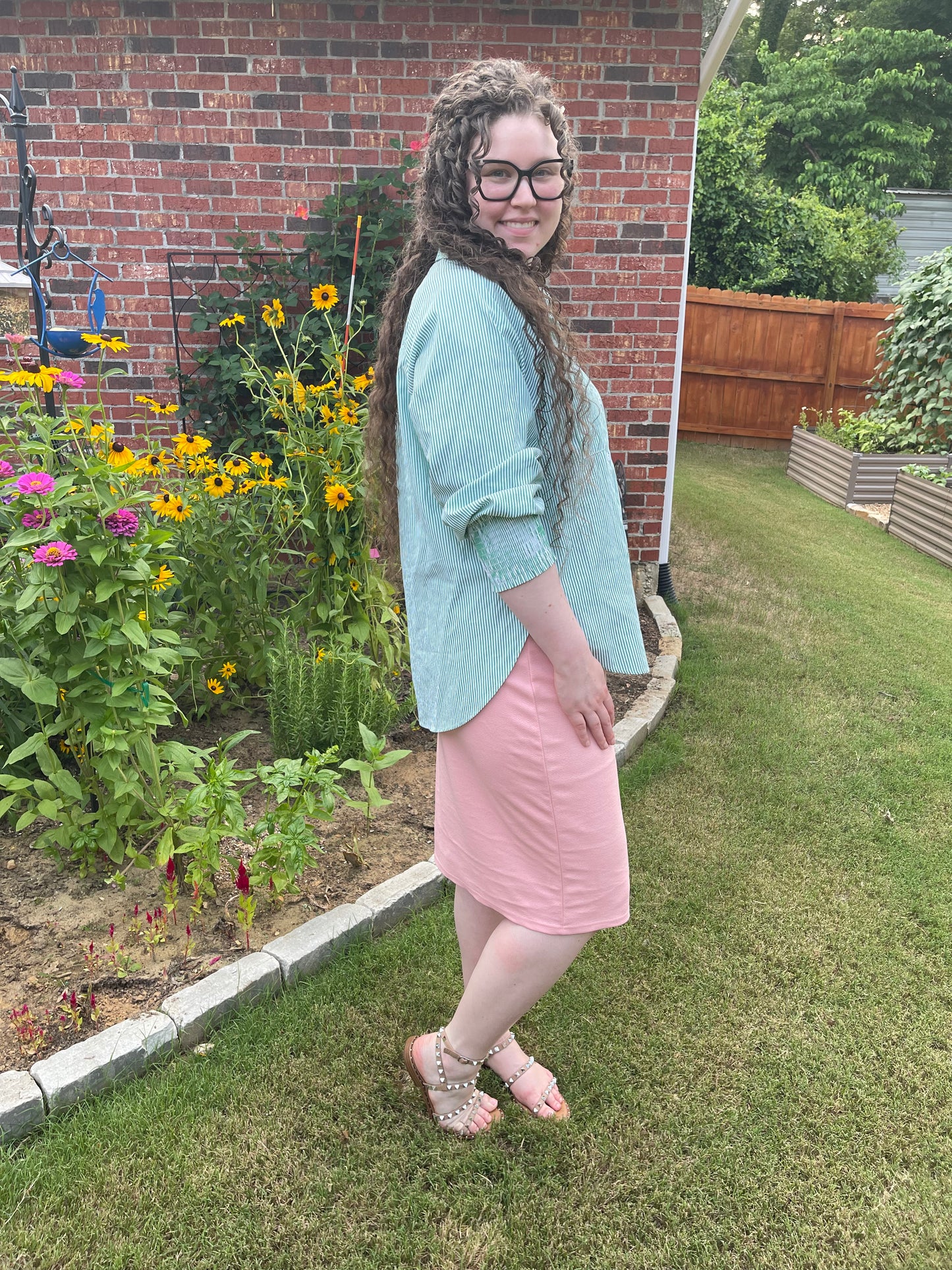 Dusty Pink Classic Pencil Skirt