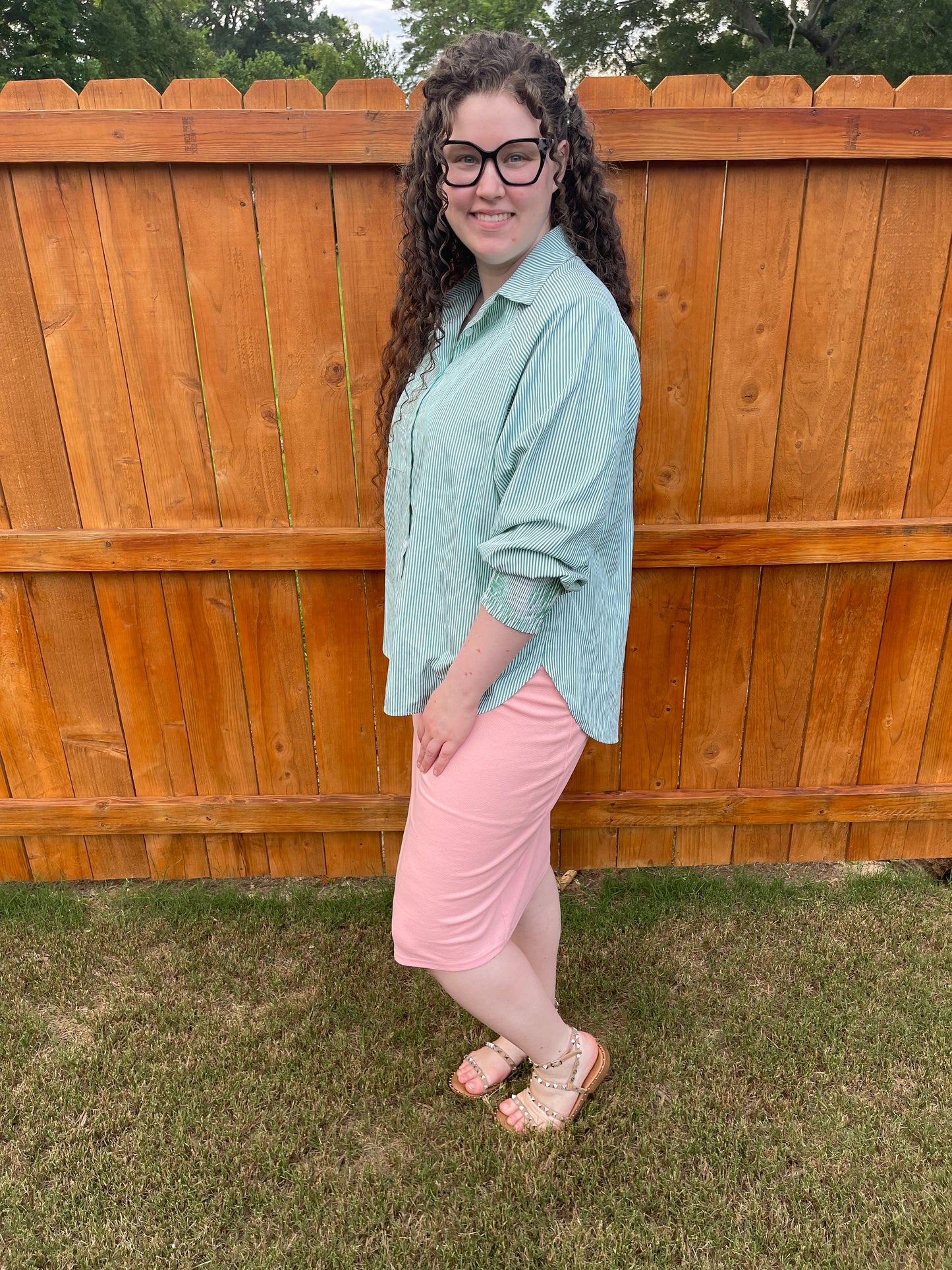 Dusty Pink Classic Pencil Skirt