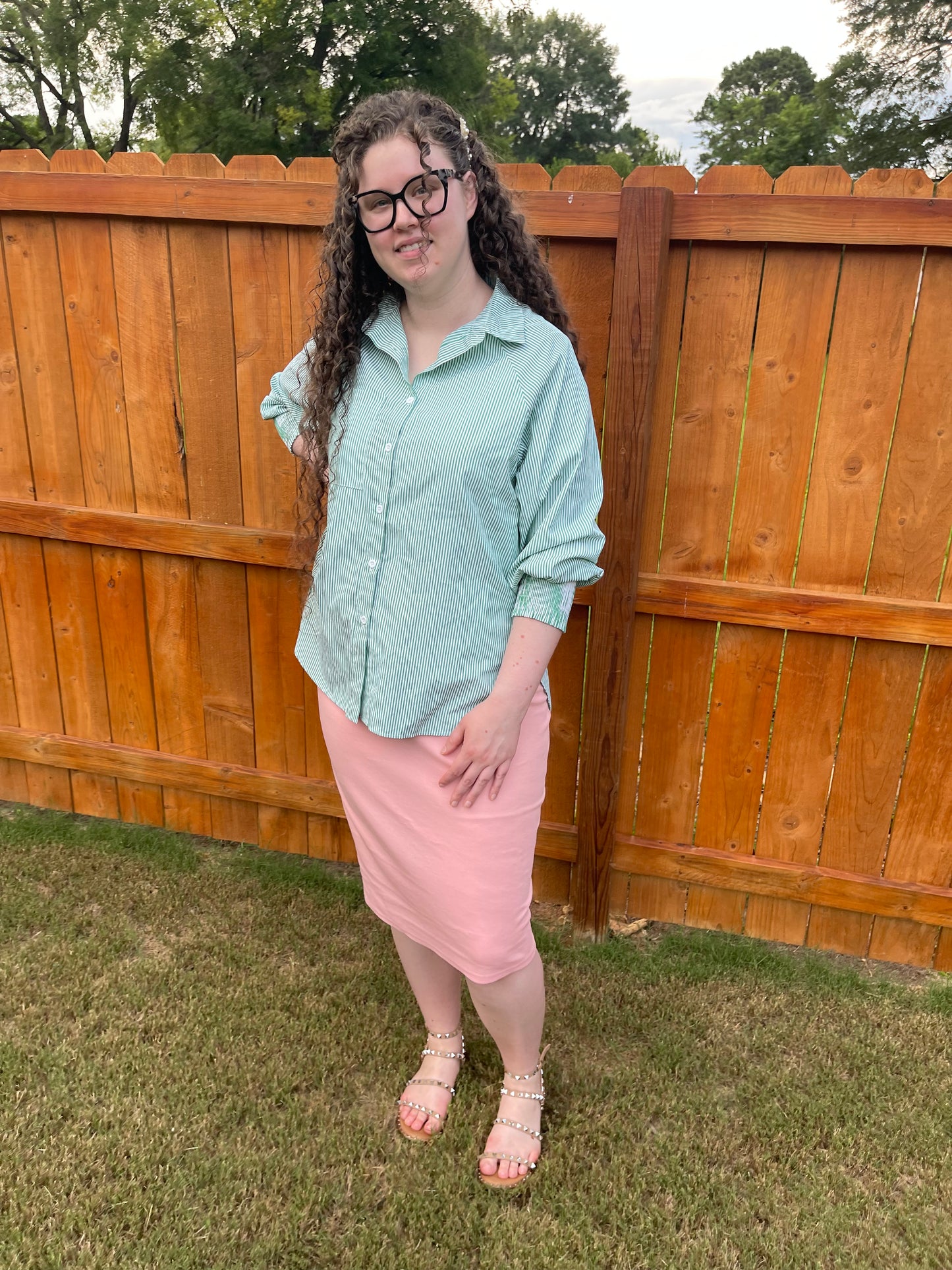Dusty Pink Classic Pencil Skirt